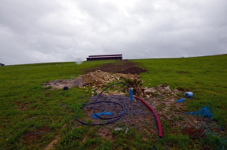 forage réalisé pour le domaine agricole dans le Doubs en Franche-Comté par l'expert sourcier vosgien